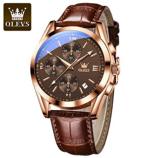 OLEVS CHRONOGRAPH LEATHER WATCH