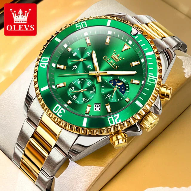 OLEVS Watches For Men Classic with Date Dress Luxury Big Face Waterproof Luminous Men's Wrist Watch Stainless Steel Men Watch