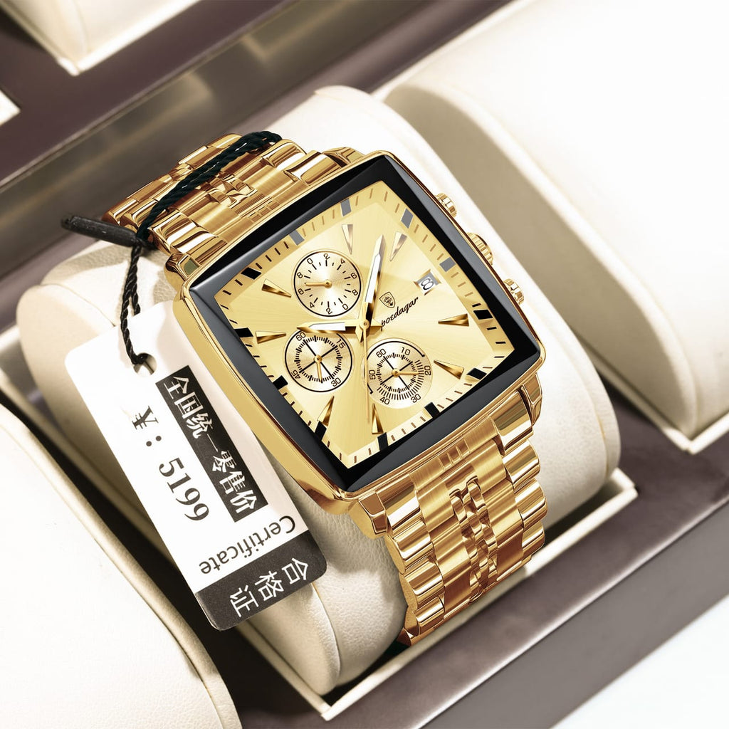 POEDAGAR 866 Luxury Square Sport Man Wristwatch